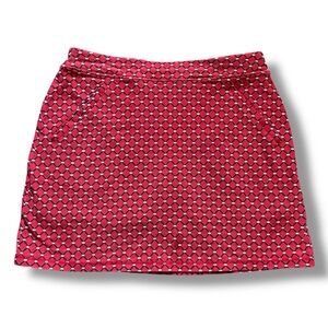 Red Talbots Patterned Cotton Blend Mini Skort